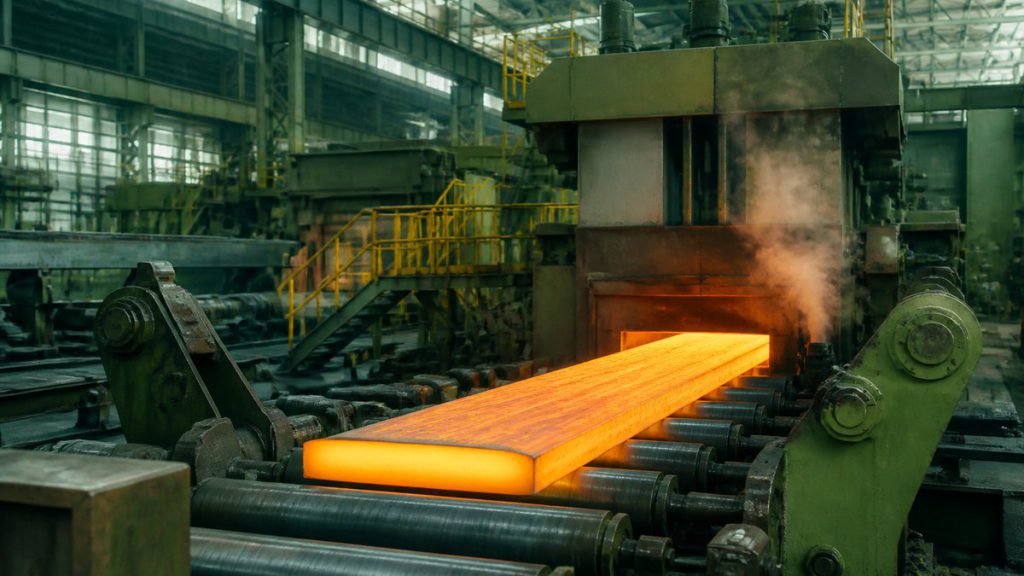 Çelik haddehanesinde sıcak metal üretim hattı